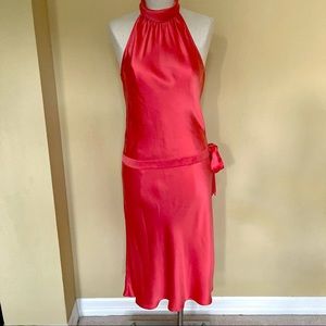 BCBG MAXAZRIA 100% silk halted midi dress